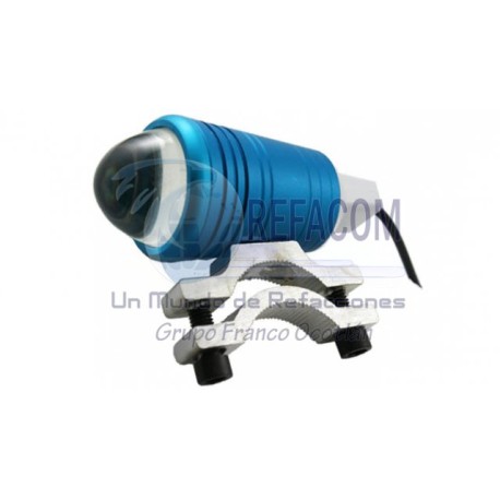 EN-0291A FARO LED P/MOTO CUERPO AZUL LUZ BLANCA 10W